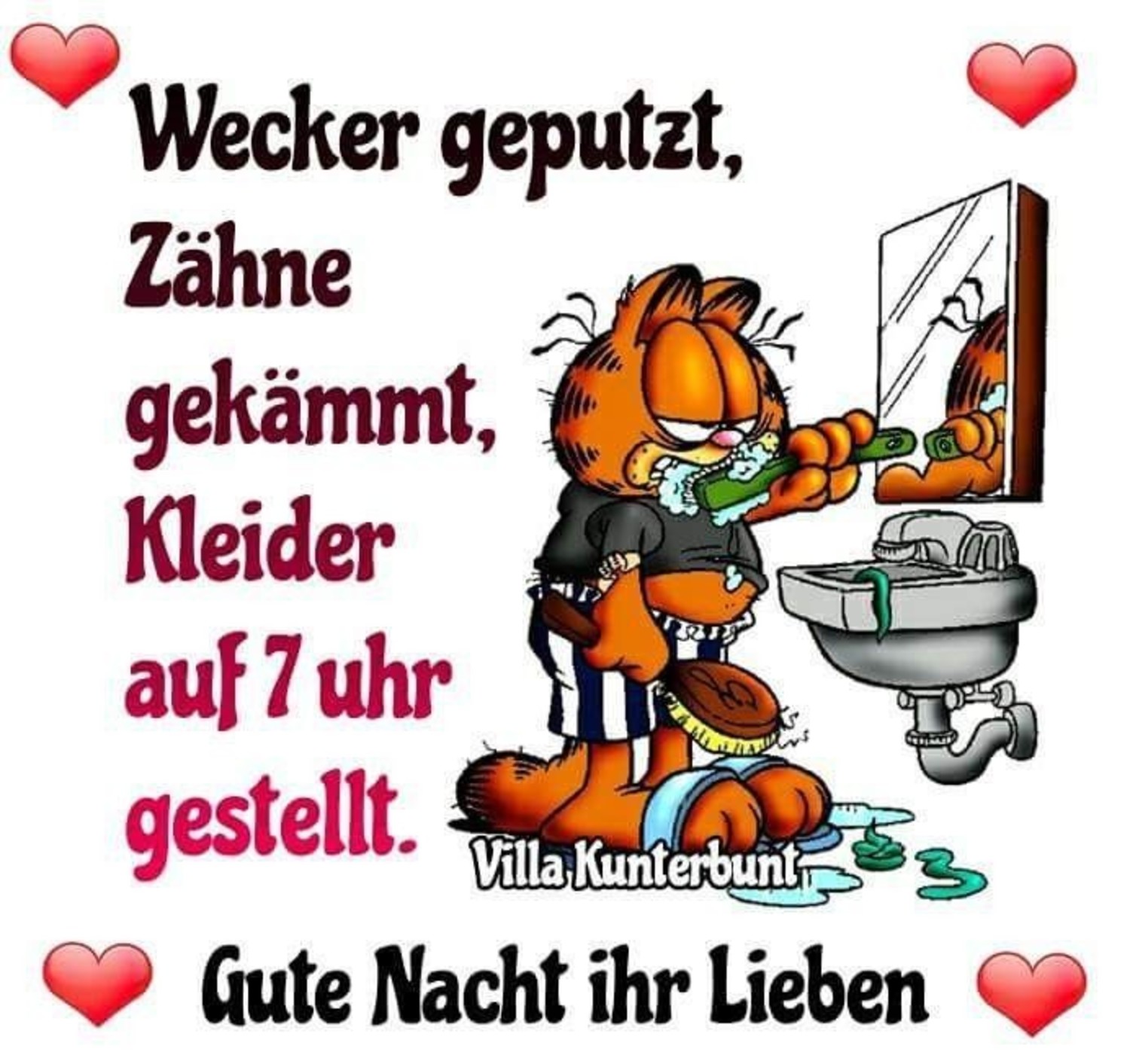 Garfield bilder kostenlos Gute Nacht WhatsApp 519