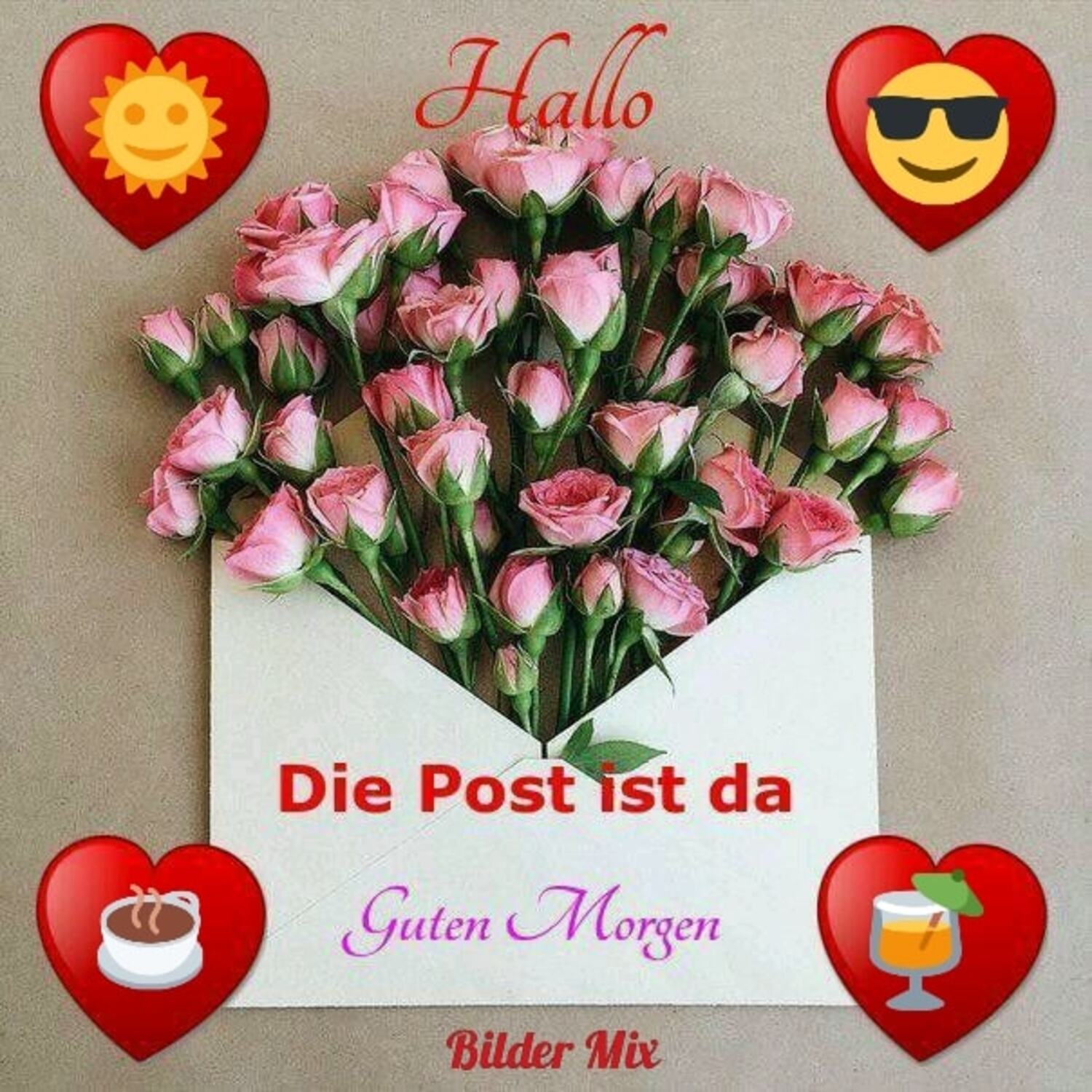 Hallo die post ist da guten morgen