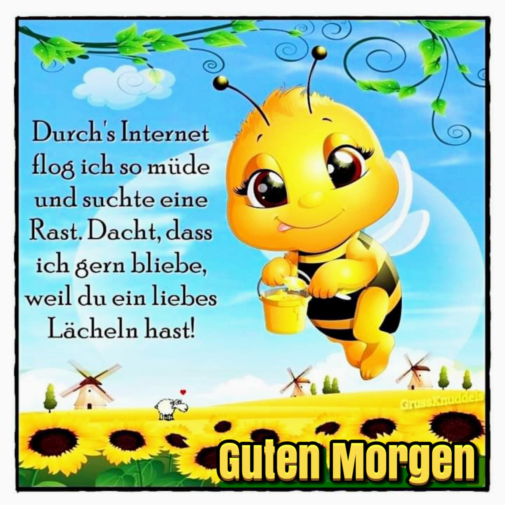 Durch’ s internet flog ich so müde und suchte eine rast Guten Morgen