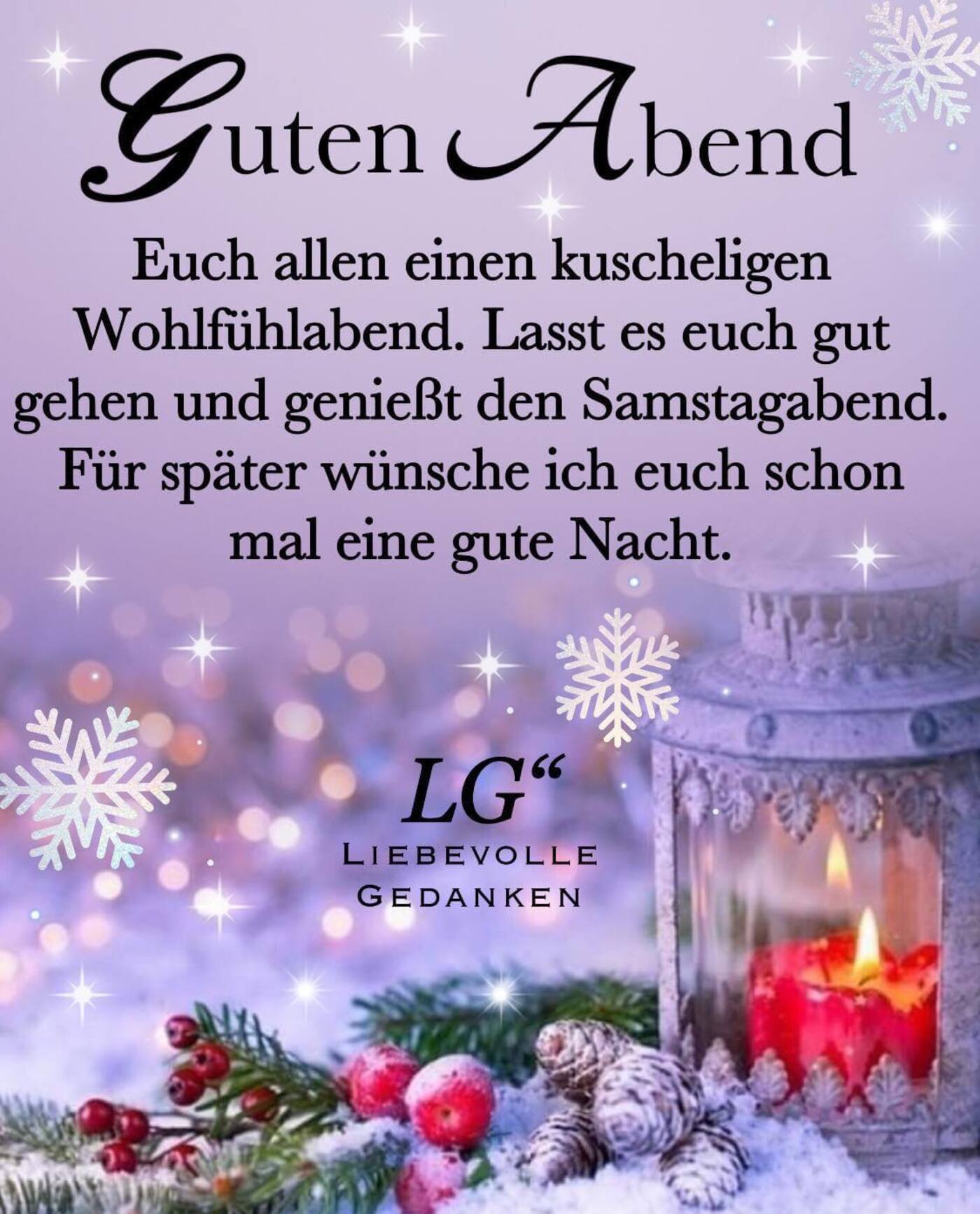 Guten Abend euch allen einen kuscheligen Weihnachten