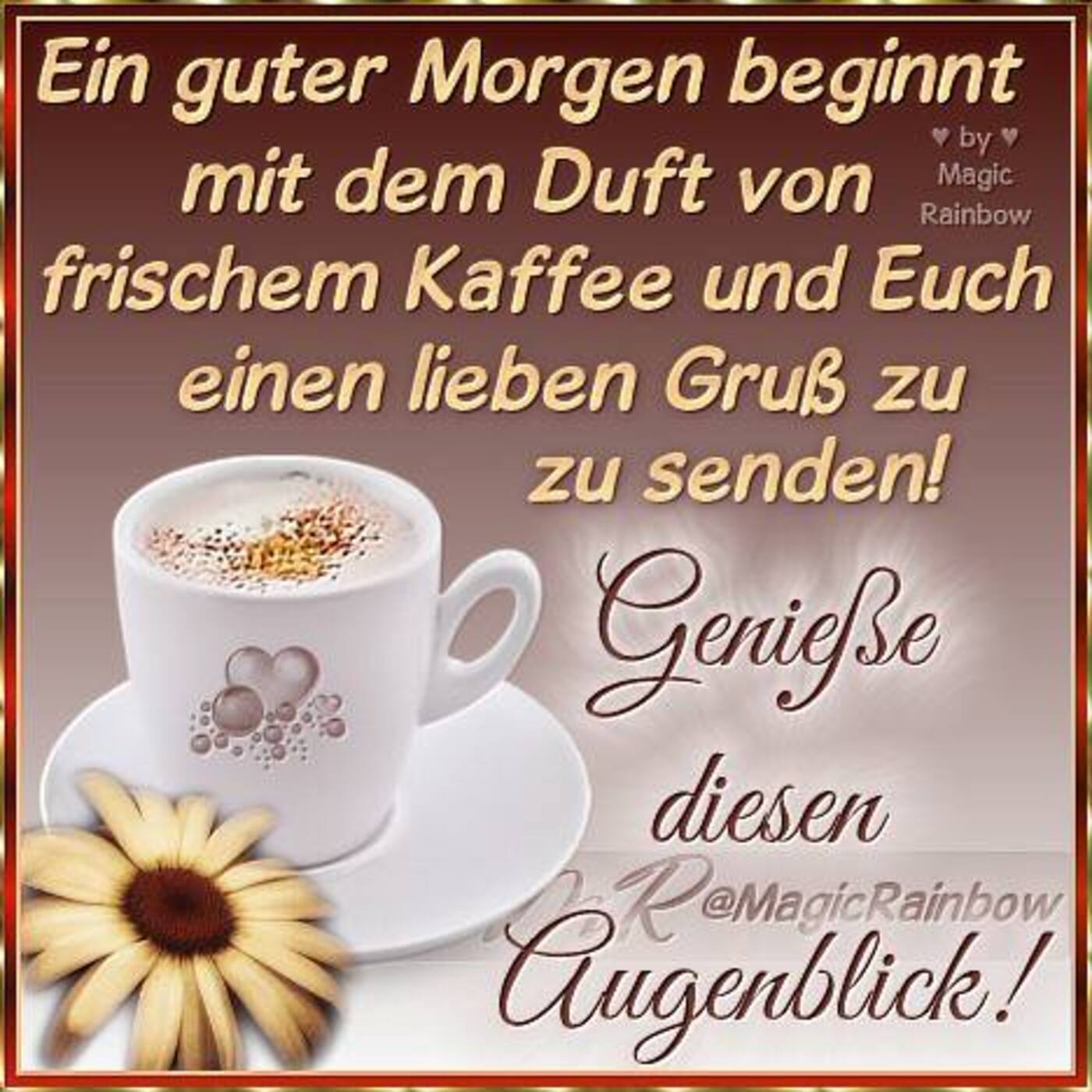 Ein guter morgen beginnt mit dem Duft von frischem kaffee und