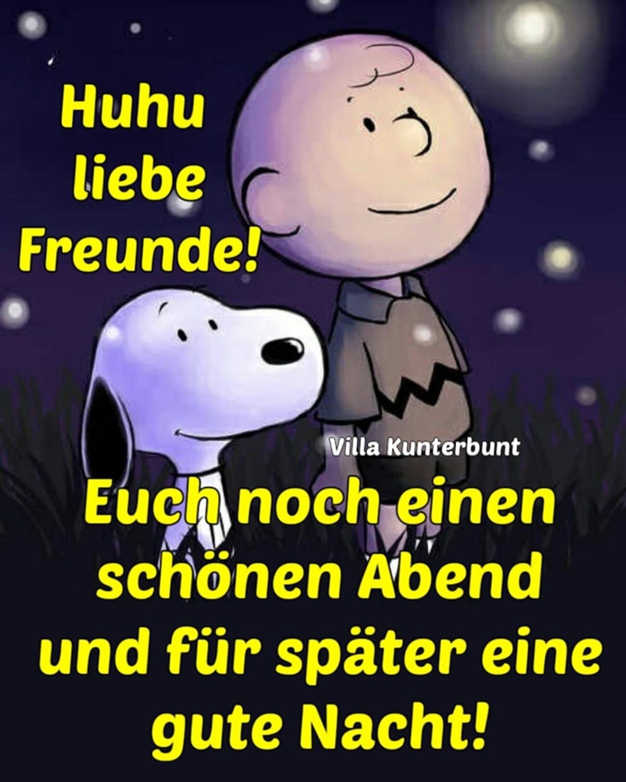 Ich wünsche dir einen schönen abend und fúr später eine Gute Nacht