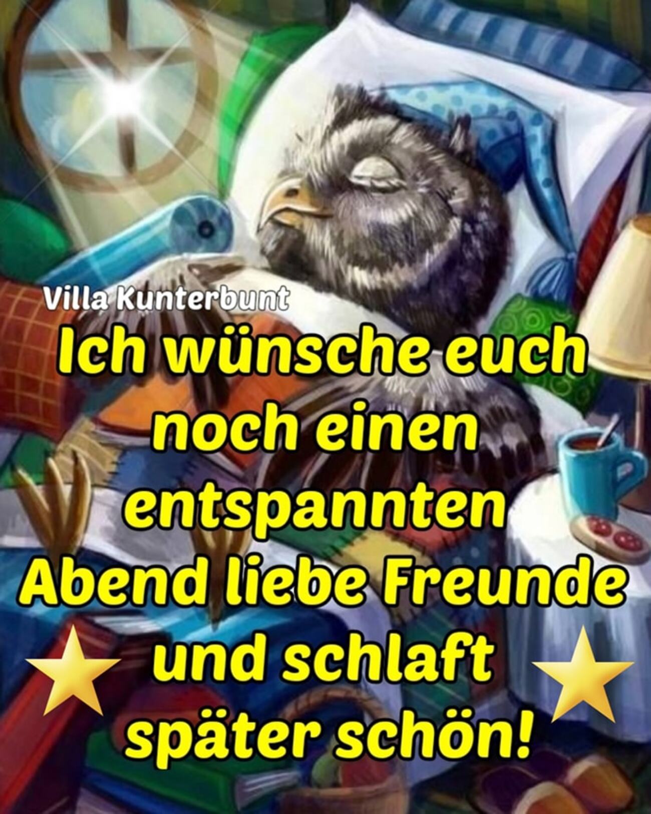 Ich wünsche euch noch einen entspannten abend liebe freunde